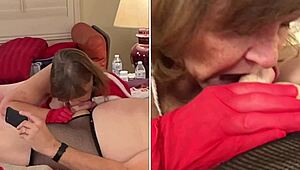 wow, granny carmen gives an intense pov blowjob and licking session!