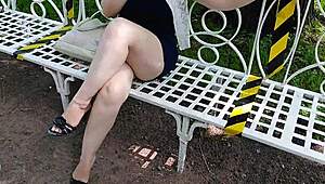 man, those sexy legs in high heels at the park... dang!