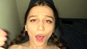 cute petite girl bends over, turns rough in private pov session