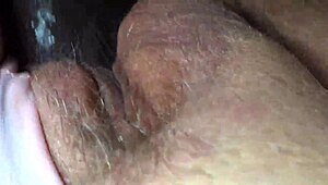 This busty white maid in booty shorts flashes her wet pussy close-up. She gets hardcore missionary fucking with accidental creampie!