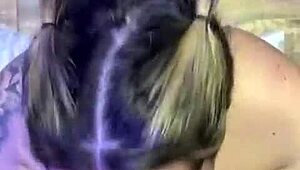 Blonde amateur enjoys interracial deepthroat and handjob