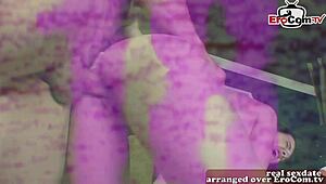 Skinny British teen with small tits banged by huge cock 😲