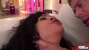 Chanel Camryn and HarleyHaze banging horny stepdad's massive cock hard