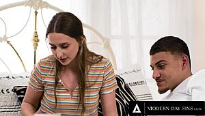 Laney Grey Almost Caught In Wild Sex With Study Buddy. Teen 18+ Bent Over Monster Cock.