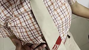 step daddy twists her tiny titties after school romp