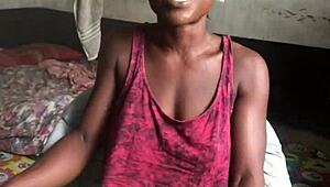 crazy bitch smokes in landlord's room while wearing sexy clothes