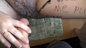 big boobed bbw wife enjoys vibrator orgasm under blindfold