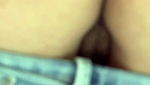 Beautiful stepmother flaunts big ass in jeans for anal sex. She craves wild action!