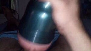 Ob1s First Fleshlight Stroke Session With Intense Action