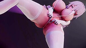 骚骑士妹跳MMD热舞扭臀摇奶