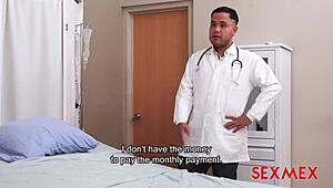 Latina Nurse Escort Silvia Santez Gives Blowjob in Heels to Patient.