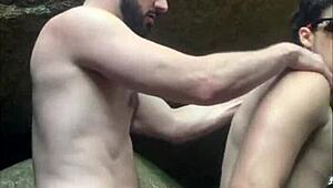 Sexy Pornstar Approaches Muscular Stranger Jerking Off On Hiking Trail