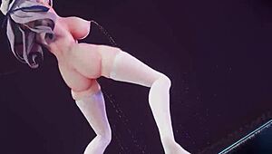 骚骑士妹跳MMD热舞扭臀摇奶