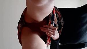 Skinny Brunette Cums on Face