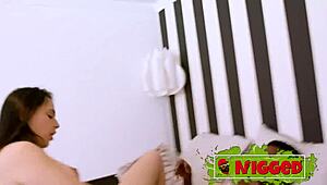 21 years old colombian babe valen pink is not sure about black cocks until she sees this one 😍