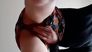 Skinny Brunette Cums on Face