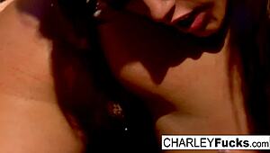 Charlie's having some slippery wet fun with sexy brunette Capri, you know?