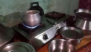 Aunty's hardcore session with stepbrother reveals hairy pussy intensely