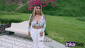 i got tricked by my husband and now this milf is seducing me with her huge tits...