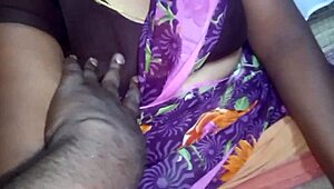 Aunty's hardcore session with stepbrother reveals hairy pussy intensely