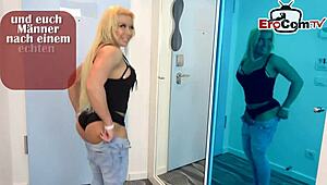 German MILF with big tits gets hardcore anal in FFM casting! 😈