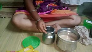 Aunty's hardcore session with stepbrother reveals hairy pussy intensely