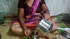 Aunty's hardcore session with stepbrother reveals hairy pussy intensely