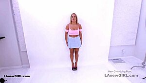 Sexy Blonde Fucks Producer During Casting Interview, Swallows Cum