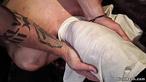 Brunette Endures Rough Bondage Whipping and Deepthroat Punishment