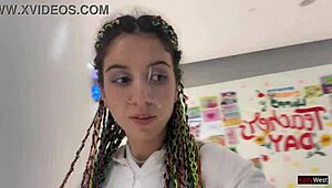 Crazy cumwalk in public mall, wanna see blowjob in toilet?