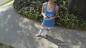 i picked up this short haired blonde cutie on the street and fucked her hard in doggy style for cash