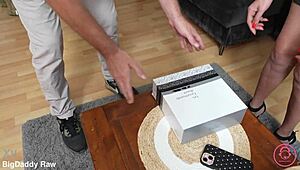 Arabic brunette slut rides in cowgirl and missionary positions with interracial sex.