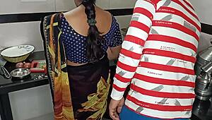 Indian amateur bent over in kitchen for intense anal fucking.