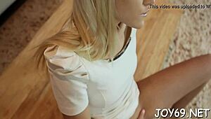 Hey, watch this teen stuff her tight snatch with huge dildos!