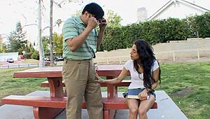 gia steel, a troubled teen, fingers her horny slit