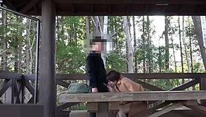 Uncensored 19-year-old Japanese beauty masturbates in car and bangs outside