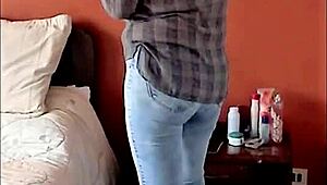 OMG, my sexy wife shows off in lingerie for a hundred hot pics... moaning loud! 😍