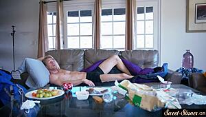 Stunning stepdaughter gets fucked in many poses by her stepdad