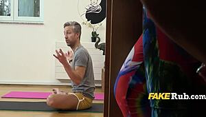 Yoga Turns into Dirty Group Pussy Licking and Hardcore Cunilingus