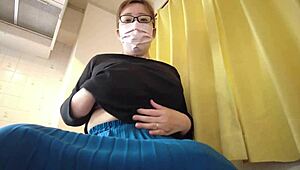 Wow, a married Japanese woman masturbating in the kitchen—check the full video!