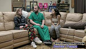 Blonde nurse humiliates shaved pussy in florida university physical