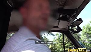 fake taxi turns wild with anal threesome featuring cherry kiss outdoors