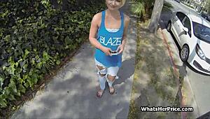 i picked up this short haired blonde cutie on the street and fucked her hard in doggy style for cash