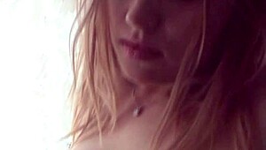 katrina gets her pussy wet while fingering in the kitchen