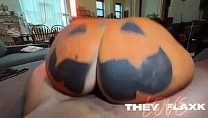 Pumpkin season brings Santana Red's hot latina ass fucking.