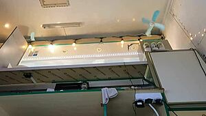 Super Sexy Slim 18-Year-Old Chick in Pear Thongs Working Braless