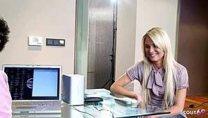 i'm a blonde fit model with big tits, i let older guy cum twice during hard fuck in missionary