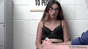 Cute teen shoplifter caught stealing lingerie from the mall