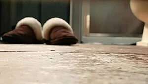 Wife caught masturbating pussy with showerhead in bath.