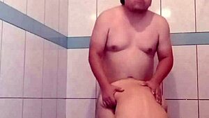 My boyfriend comes home tired, so I give him a wet milky bath to convince him again